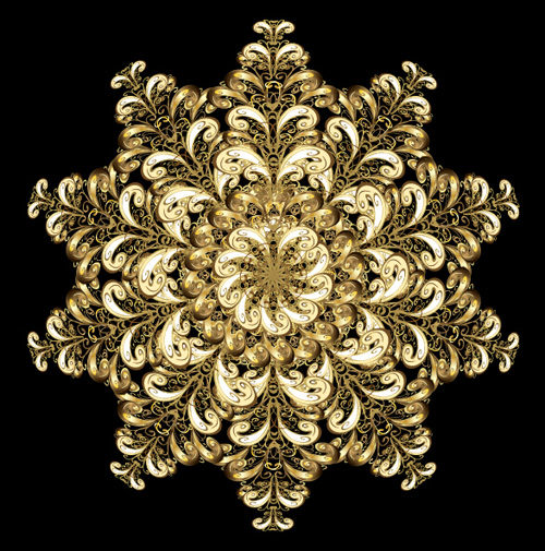 Blumige goldene Mustervektor Muster golden floral   