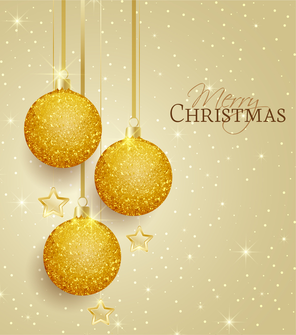 スターベクトルグリーティングカードで黄金のクリスマスボール 星 ボール ゴールデン クリスマス グリーティング カード   