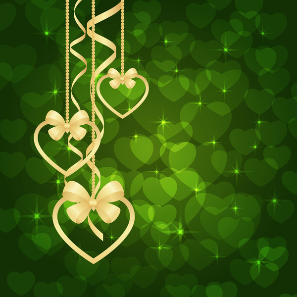Vert Valentine fond coeur décoratif vecteur 01 vert Valentine décoratif coeur   