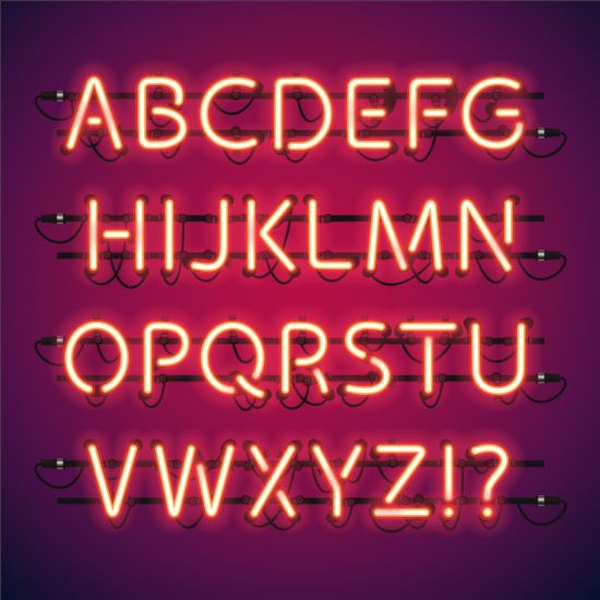 Lumières avec vecteur créatif d’alphabet lumières alphabet   