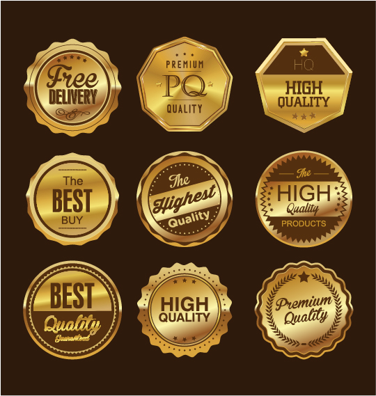 Luxus-Premium-Qualität goldene Etiketten 03 Qualität premium Luxus labels golden   
