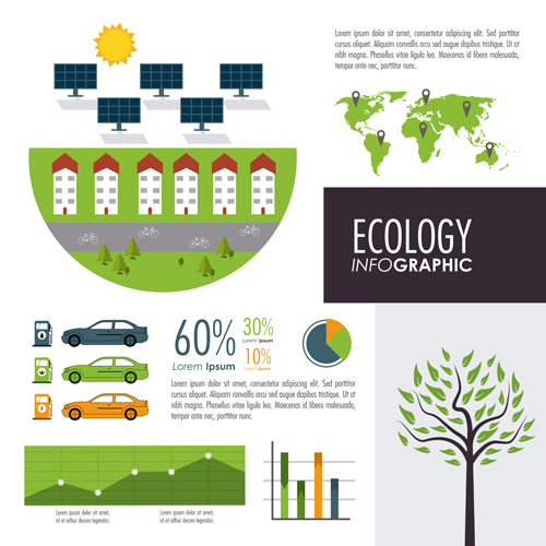 Moderne Ökologische Infografie-Vektoren Material 01 Ökologie moderne Infografik   