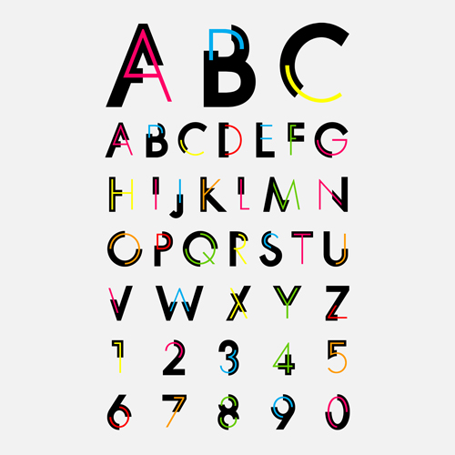 Anzahl und Alphabet kreative Design-Vektoren 05 Kreativ Anzahl alphabet   