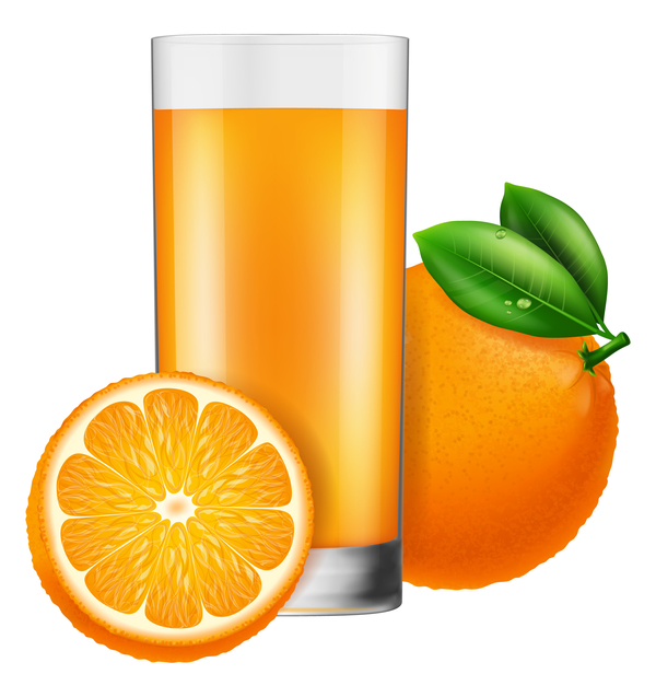 Orangensaft mit Glasbecher-Vektoren 02 Saft orange Glas cup   