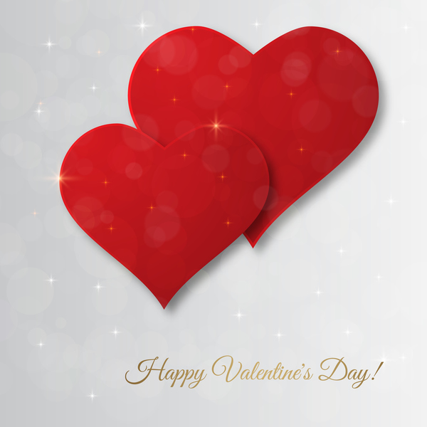 Rotes Herz mit grauem Valentinstag und Tageskarte Vektor 01 Valentine tag rot Karte Herz grau   