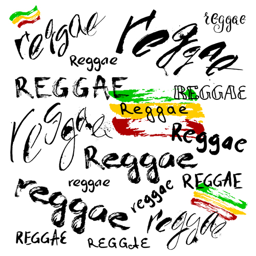 Reggae style text Design Vector 02   