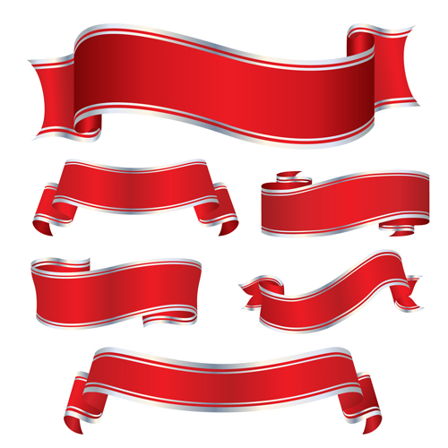 Einfach rote Bändchenvektor-Banner 10 rot einfach banner band   