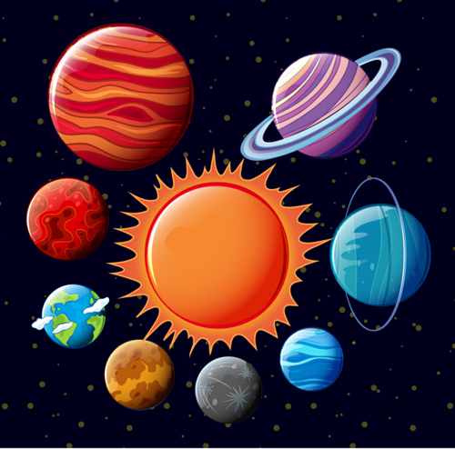 Système solaire planètes vecteur matériel 02 système solaire planètes matériel   