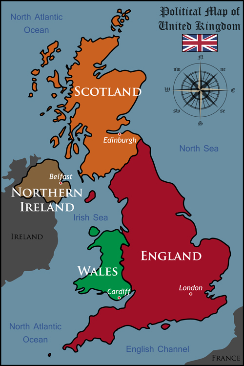 イギリス政治地図ベクトル材料 王国 地図 マップベクトル アメリカ   