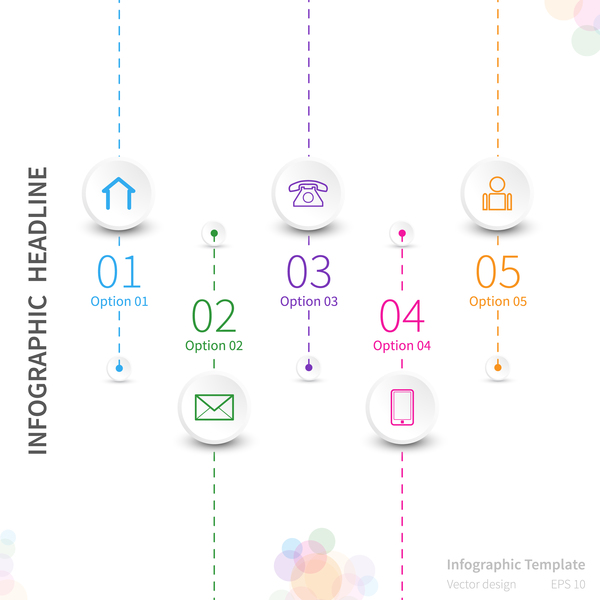 Modèle infographique blanc avec vecteur de cercle design 02 modèle infographie cercle blanc   