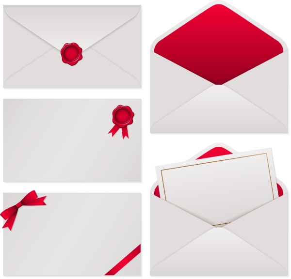 Weiß mit rotem Umschlag Vektormaterial weiß Umschlag rot   