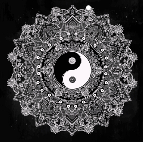 Yin et Yang avec Mandala patterns Vector 07 Yin Yang patterns Mandala   