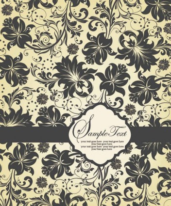 Vintage Blumenmuster Hintergrund-Vektoren 01 Muster Karte Hintergrund design   
