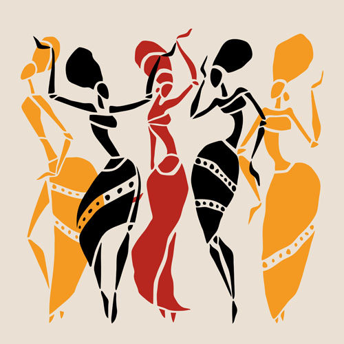 Afrikanische Tänzer abstraktor Vektorset 03 Tänzer Afrikaner abstractr   