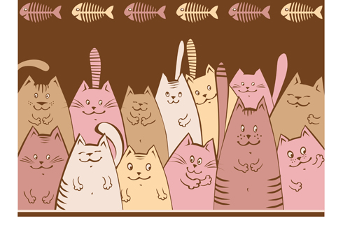 Amusant dessin animé chats vecteur Design 01 dessin animé chats chat Amusant   