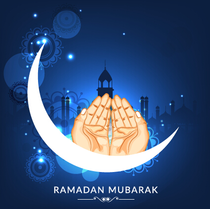 Fond Ramadan Mubarak conception vectorielle ensemble 14 ramadan Mubarak fond   