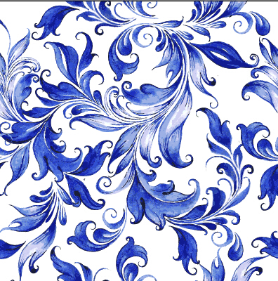 Beau bleu floral vecteur seamless pattern 01 sans soudure modèle Bleu beau   