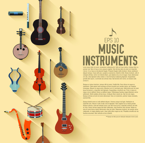 Creative Music Instruments Hintergrundvektorgrafik 03 Musik Kreativ Instrumente Hintergrundvektor Hintergrund   