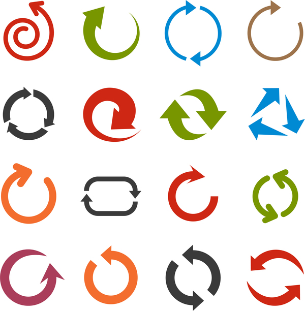 Symboles de flèche de cricles vecteur icônes Flèche cricles   