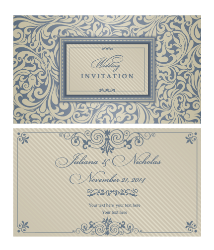 装飾的なパターン結婚式の招待状カードベクトルセット01 装飾的なパターン 装飾 結婚式 招待状 招待カード パターン カード   