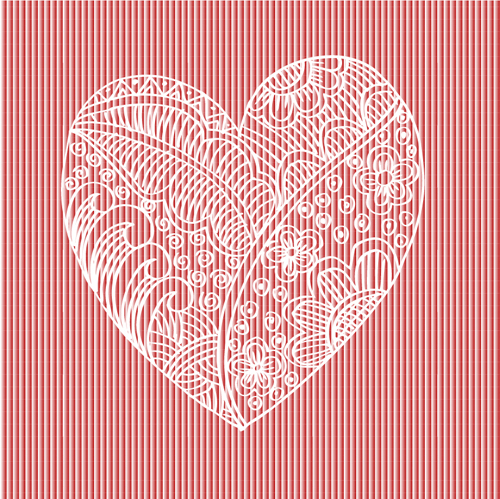 Coeur de Doodle avec le matériel floral de vecteur 08 floral doodle coeur   