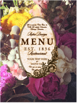 Fleur restaurant menu couverture Vintage styles vecteur 03 style vintage restaurant menu couverture   