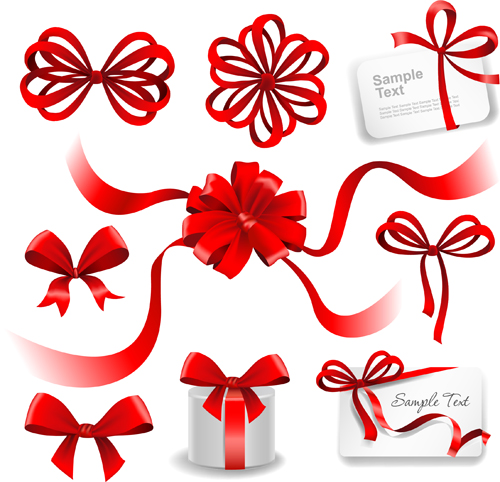 Geschenkkarte mit rotem Bogenvektor rot Geschenkkarte Bogen   