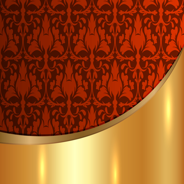 Goldgemälter Metall-Hintergrund mit Dekordmustern Vektormaterial 30 Muster Metall gold Dekor   