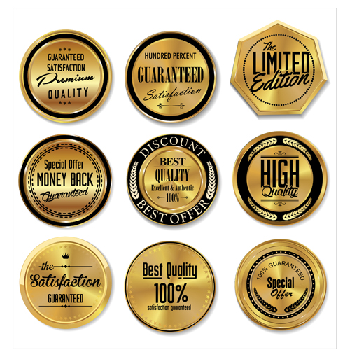 Or luxe badge vector set 02 or luxe badge   