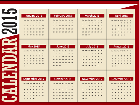 Gitterkalender 2015 Vektordesign 03 Kalender grid 2015   