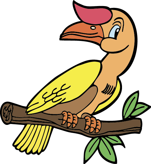 Dessiné à la main oiseau dessin animé styles vecteur 04 Oiseau dessiné à la main dessin animé   