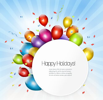 Happy birthday bunte Luftballons Kunst Hintergrund Vektor 01 Hintergrund happy birthday Geburtstag Bunt   