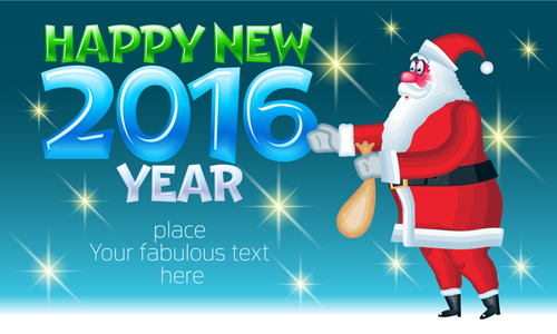 Happy New Year 2016 et le père Noël design créatif 02 year santa happy Claus 2016   