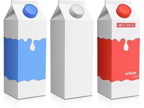 Milchpackerkarton-Vektorvorlage 06 schablone packer Milch Karton   