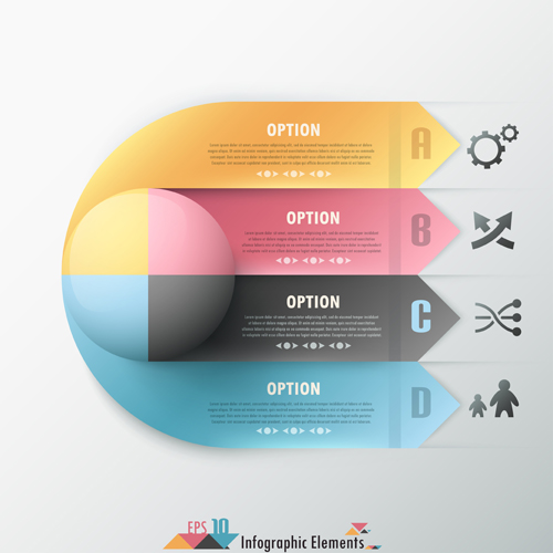 Option infographische Elemente Vektorvorlage 09 Option Infografik Elemente   