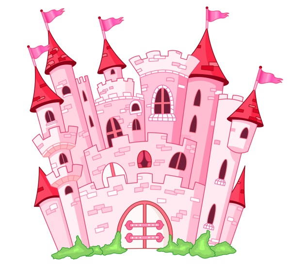 Matériel de vecteur de Château de princesse fée rose rose princesse fée design Château   
