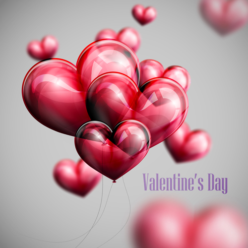 Rotes Herz formt Ballon Valentine Hintergrund 01 Valentine rot Hintergrund Herz Formen   