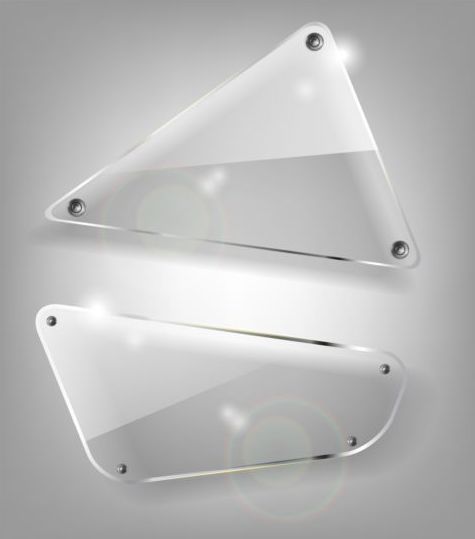 三角形のガラスバナーベクターを使用した丸い四辺形 四辺形 丸みを帯びた 三角形 バナー ガラス   