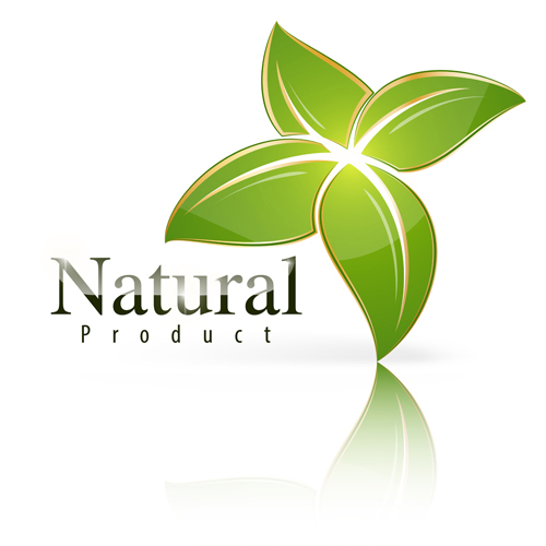 Feuille verte brillante avec le vecteur de logo de la nature 02 vert nature logo feuille brillant   