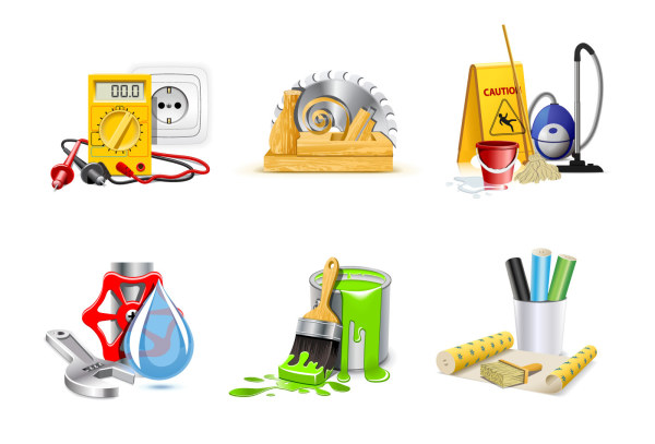 Verschiedene Werkzeuge Icons Vektor-Set Werkzeuge Various icons   