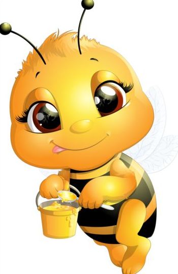 Schöne Zeichentrick-Biene Vektoren 20 lovely cartoon Biene   