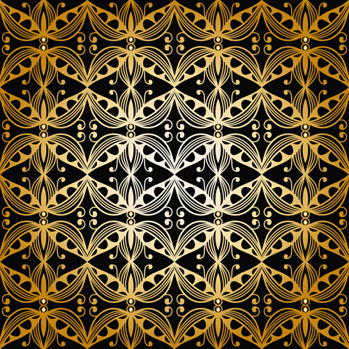 Luxuriöses goldenes Muster nahtloser Vektorhintergrund 06 nahtlos Muster luxuriös Hintergrund Goldmuster   