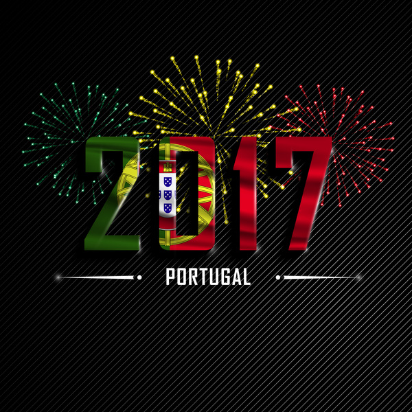 2017新年ポルトガルベクトルの背景 新しい 年 ポルトガル 2017   