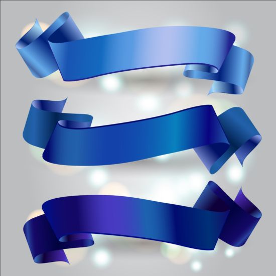 抽象的な青いリボンベクトル Gooloc