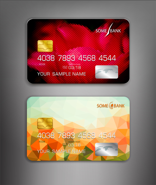 Abstrakte Kreditkarten-Vorlage Vektor 05 Vorlage Kredit Karten abstract   