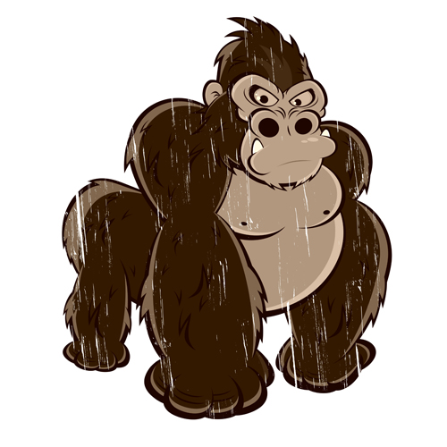 Amüsante Gorilla-Zeichentrickstile Vektor 04 gorilla cartoon Amusant   