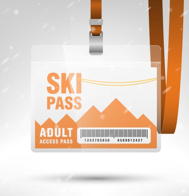 Blanc modèle de passe d’accès SKI vecteur 06 ski pass blank Accès   