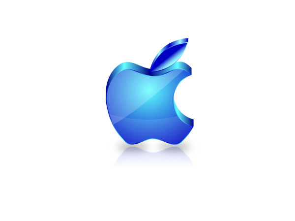 Blaues Glas strukturierte Apfelsymbol Design-Vektor Glastextur blue apple   