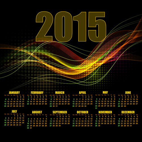 Kalender 2015 farbigen abstrakten Vektor Kalender farbig abstract 2015   