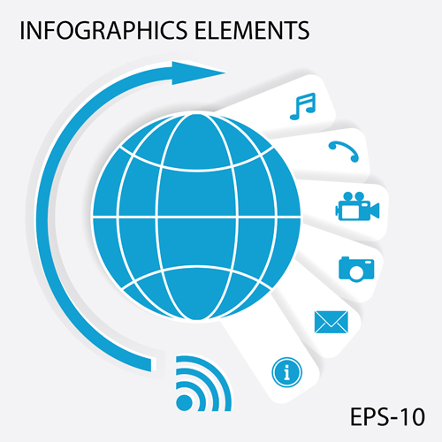 Kommunikation mit medialen Infografie-Elementen Vektor Kommunikation Infografik Elemente   